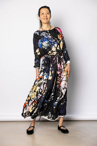 Washed Silk Printed Skirt - Ginepro