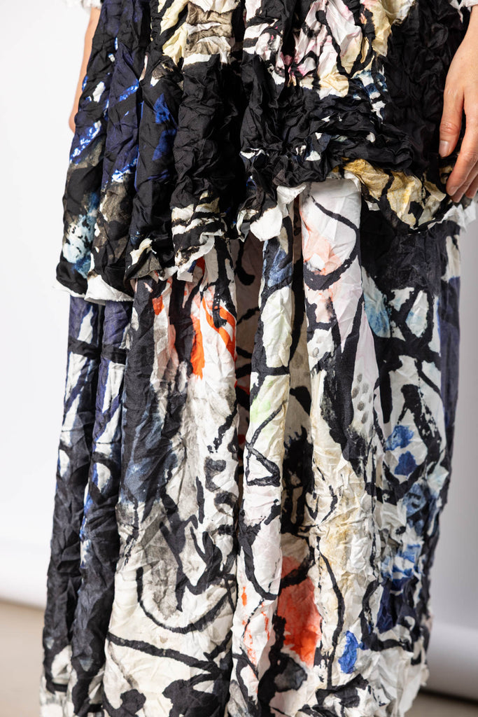 Washed Silk Printed Skirt - Ginepro