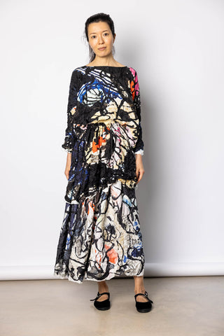 Washed Silk Printed Skirt - Ginepro
