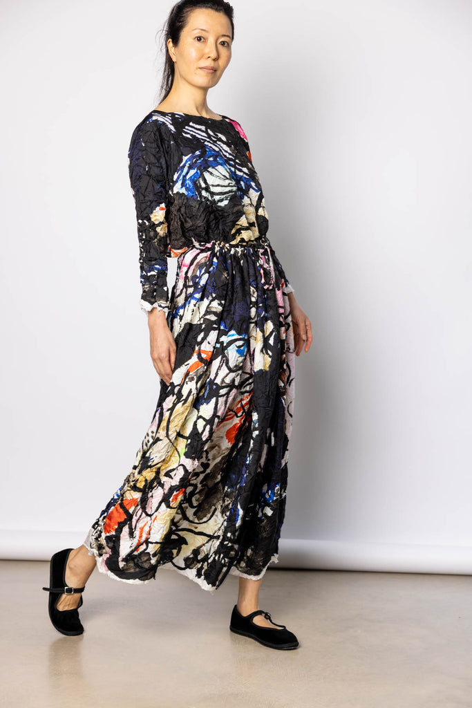 Washed Silk Printed Skirt - Ginepro