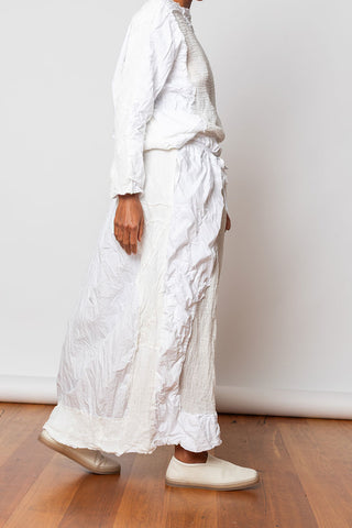 Washed & Crushed Skirt - White