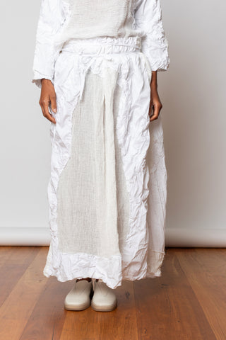 Washed & Crushed Skirt - White