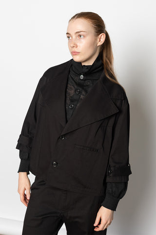 Wide Collar Jacket - Black