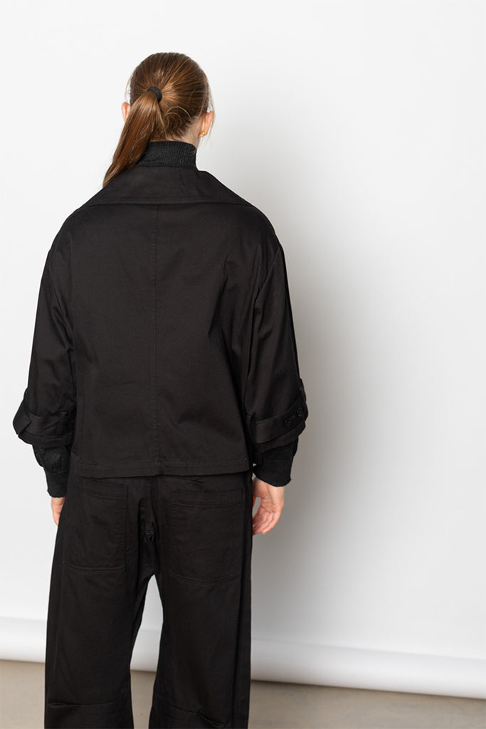 Wide Collar Jacket - Black