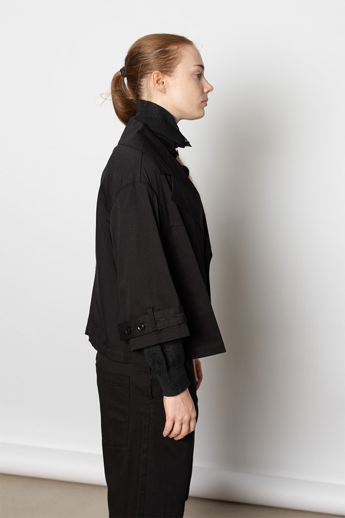 Wide Collar Jacket - Black