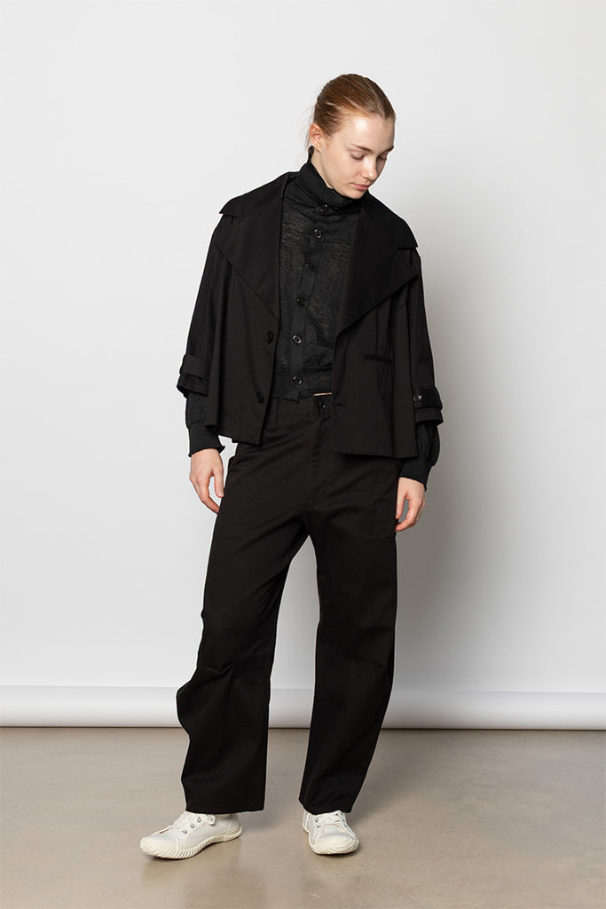 Wide Collar Jacket - Black