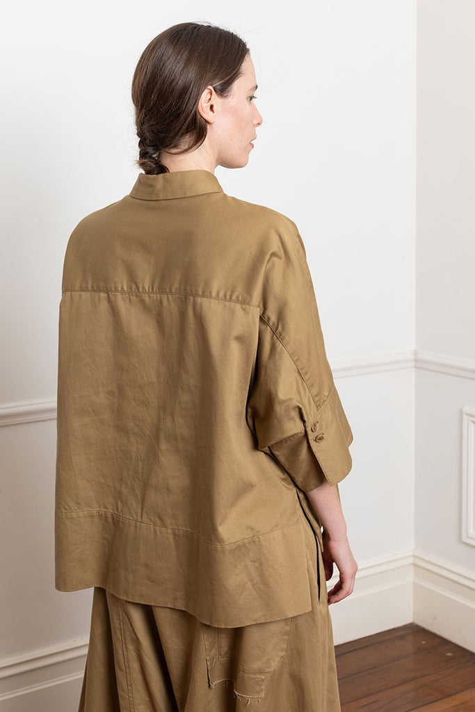 Wide Cuff Shirt - Beige