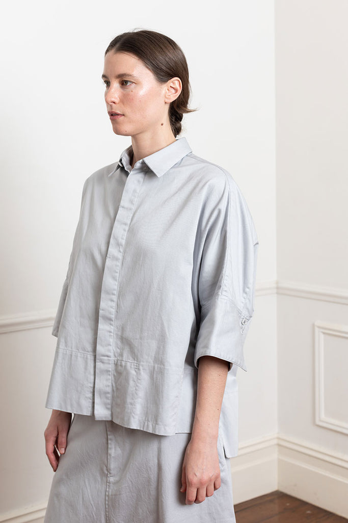 Wide Cuff Shirt - Light Grey