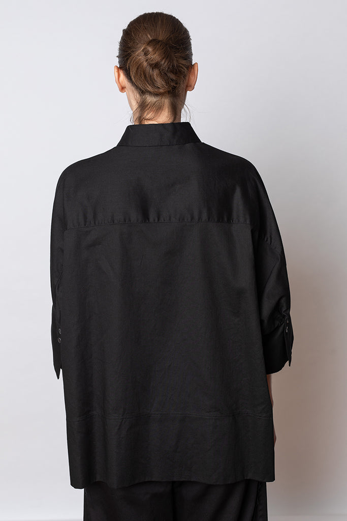 Wide Cuffs Shirt - Black