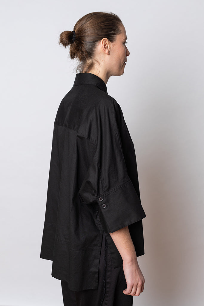 Wide Cuffs Shirt - Black