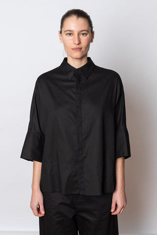 Wide Cuffs Shirt - Black