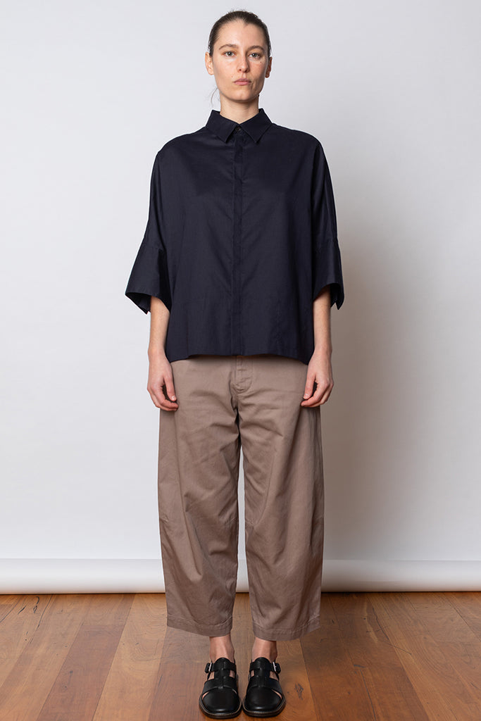 Wide Cuffs Shirt - Navy