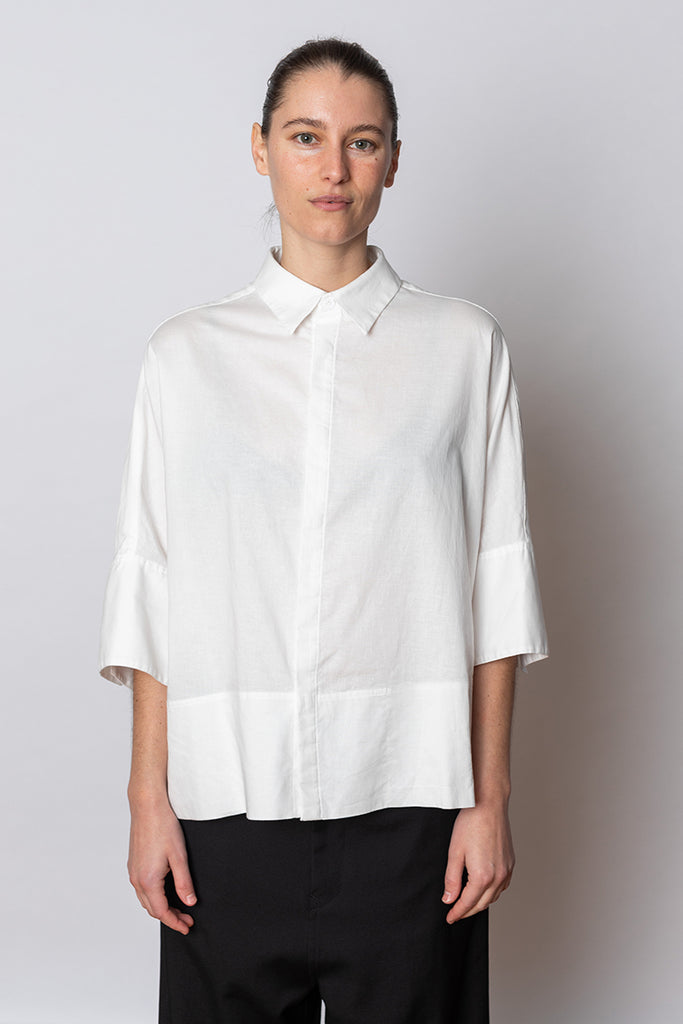 Wide Cuffs Shirt - White