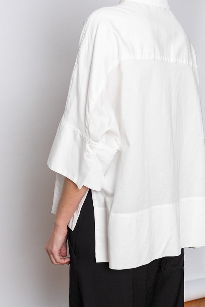 Wide Cuffs Shirt - White