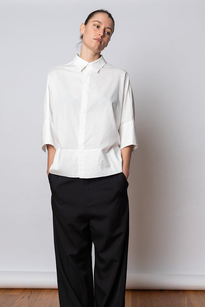 Wide Cuffs Shirt - White