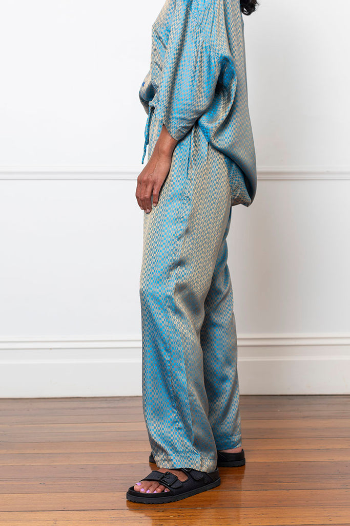 Wide Leg Lounge Pant - Blue