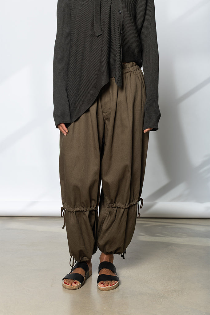 Double Gather Pants - Khaki