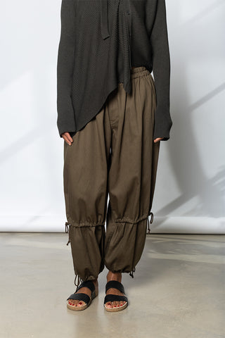 Double Gather Pants - Khaki