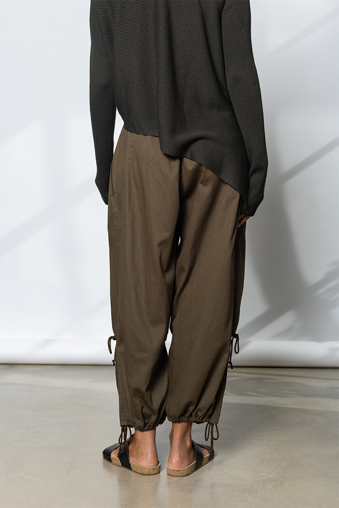Double Gather Pants - Khaki