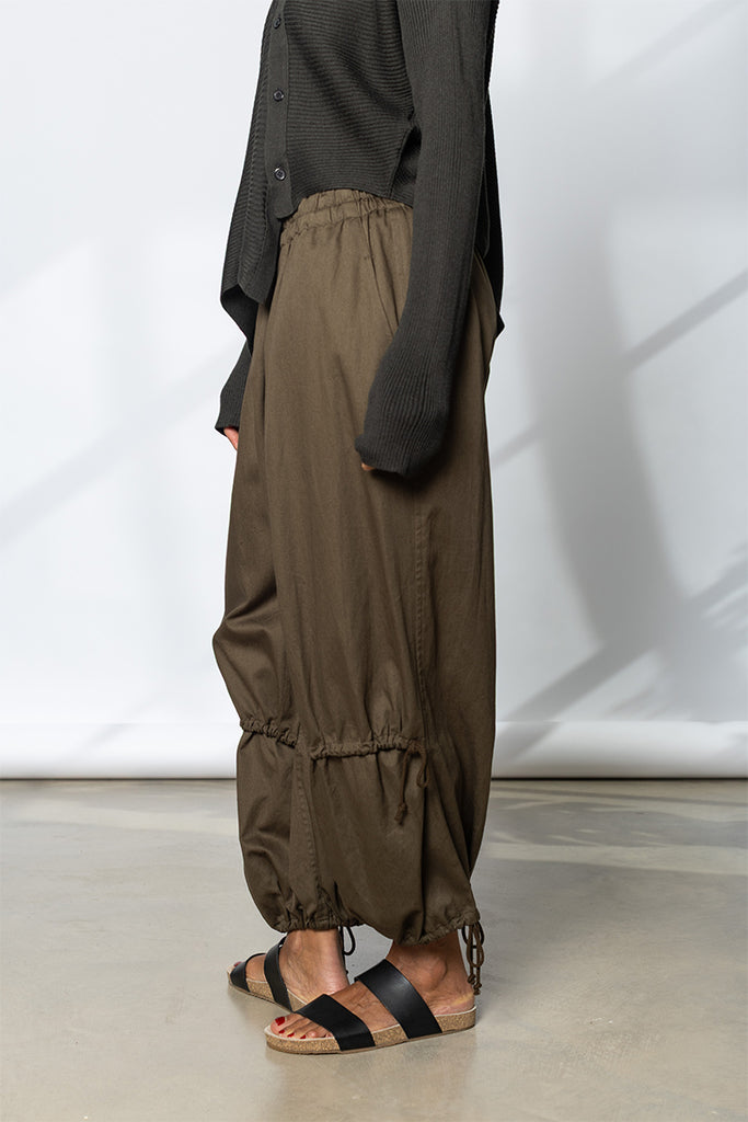 Double Gather Pants - Khaki