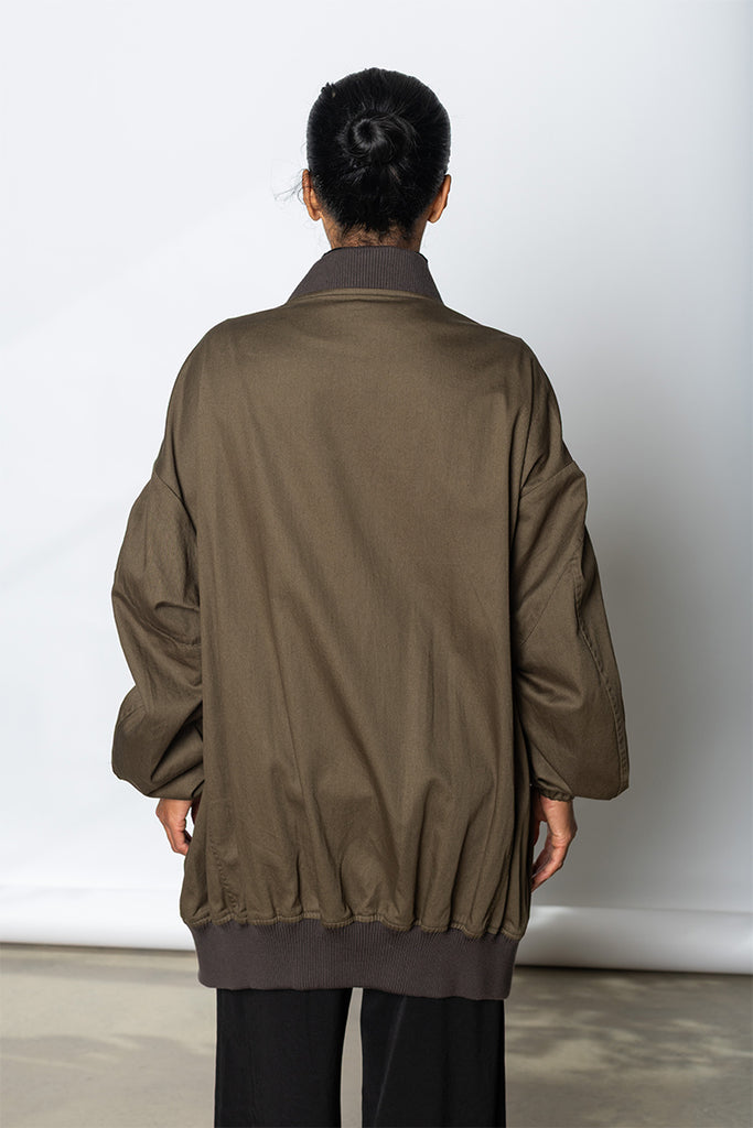 Long Blouson Jacket - Khaki