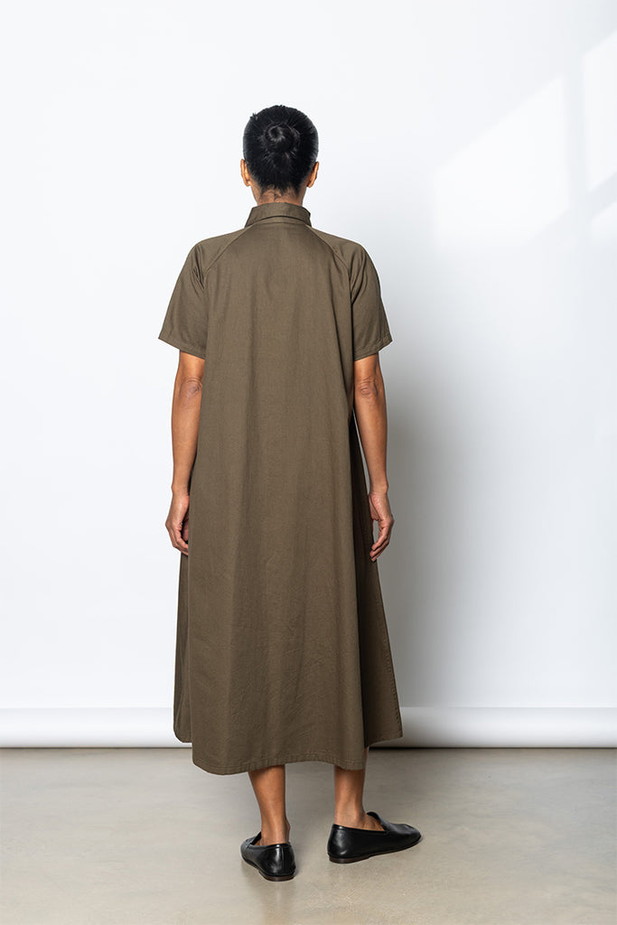 Raglan Shirt Dress - Khaki