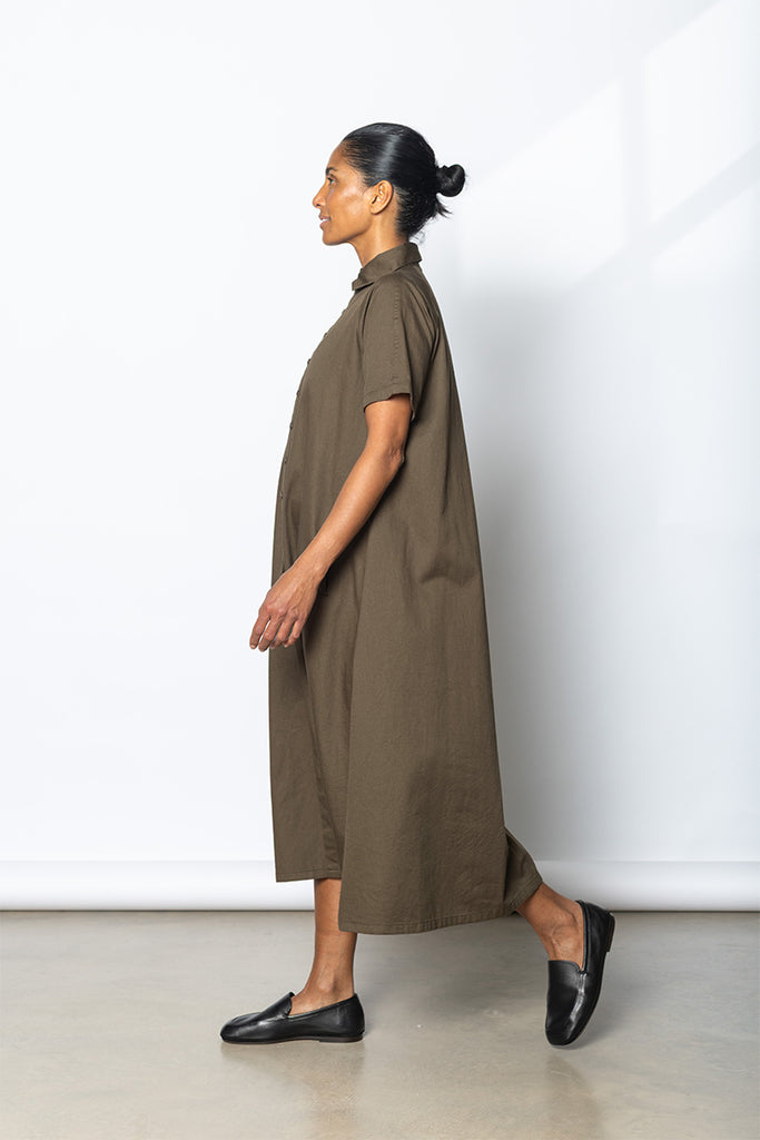 Raglan Shirt Dress - Khaki