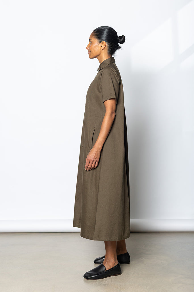 Raglan Shirt Dress - Khaki