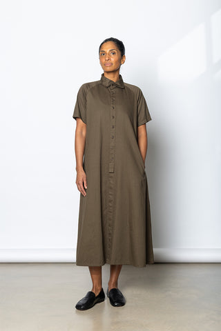 Raglan Shirt Dress - Khaki