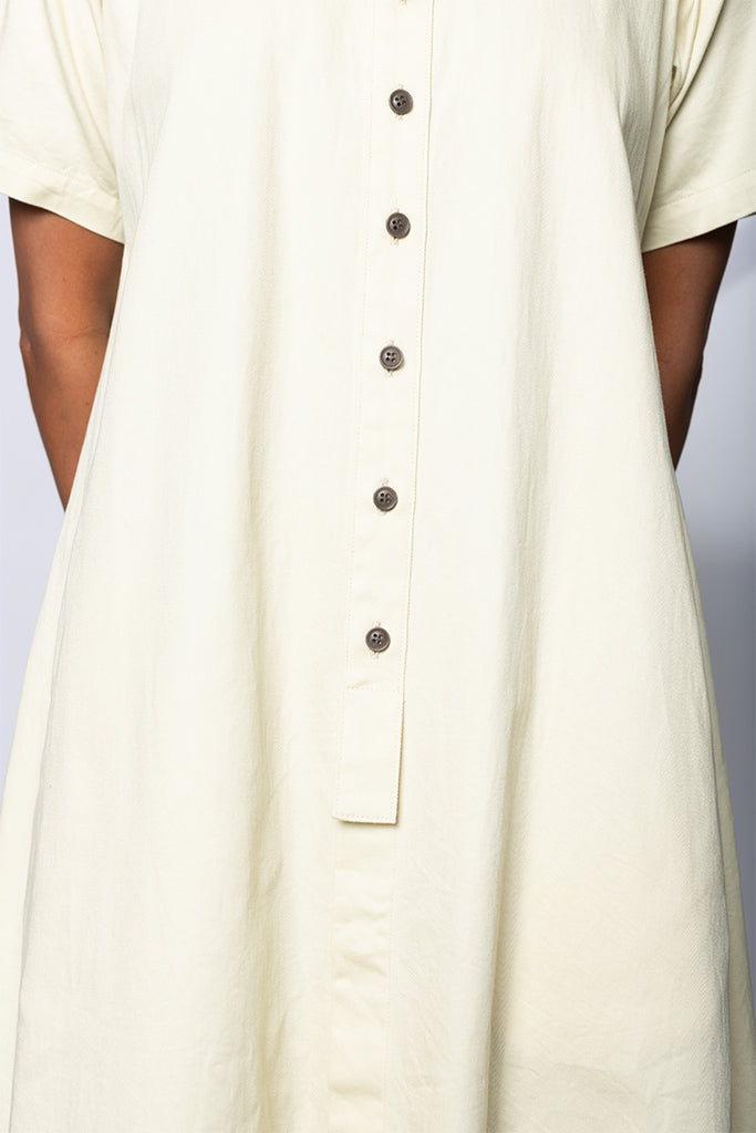 Raglan Shirt Dress - Light Yellow