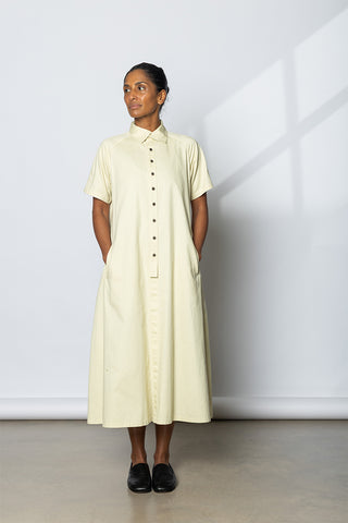 Raglan Shirt Dress - Light Yellow