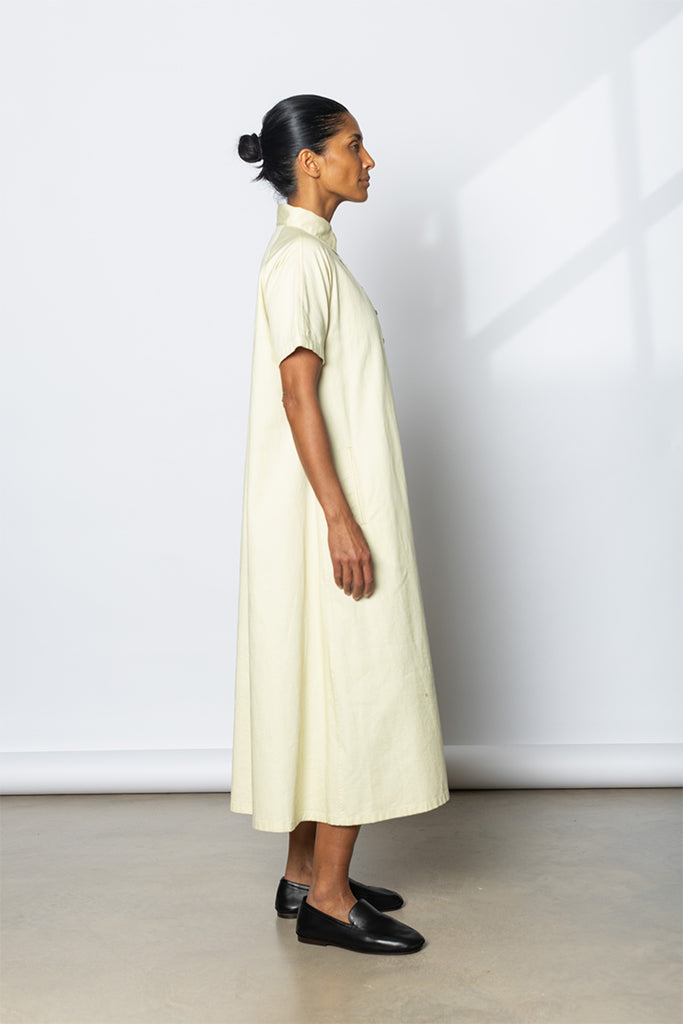 Raglan Shirt Dress - Light Yellow