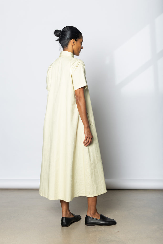 Raglan Shirt Dress - Light Yellow