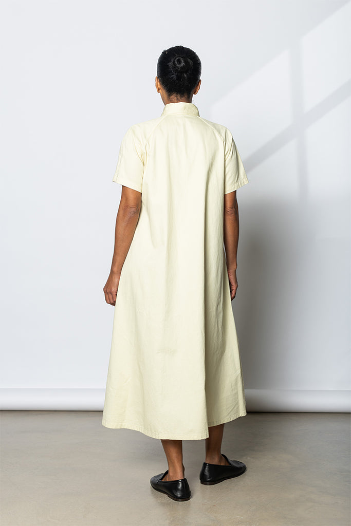 Raglan Shirt Dress - Light Yellow