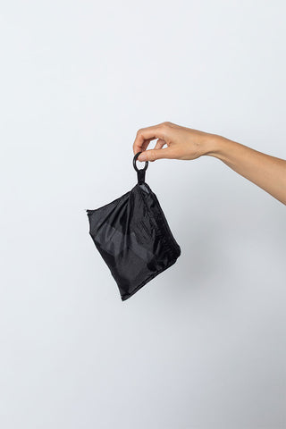 Y's Logo Stitched Shopping Bag - Black