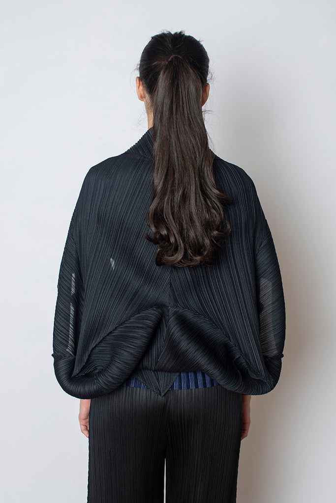 Zigzag Pleats Scarf - Black