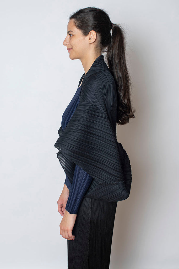 Zigzag Pleats Scarf - Black