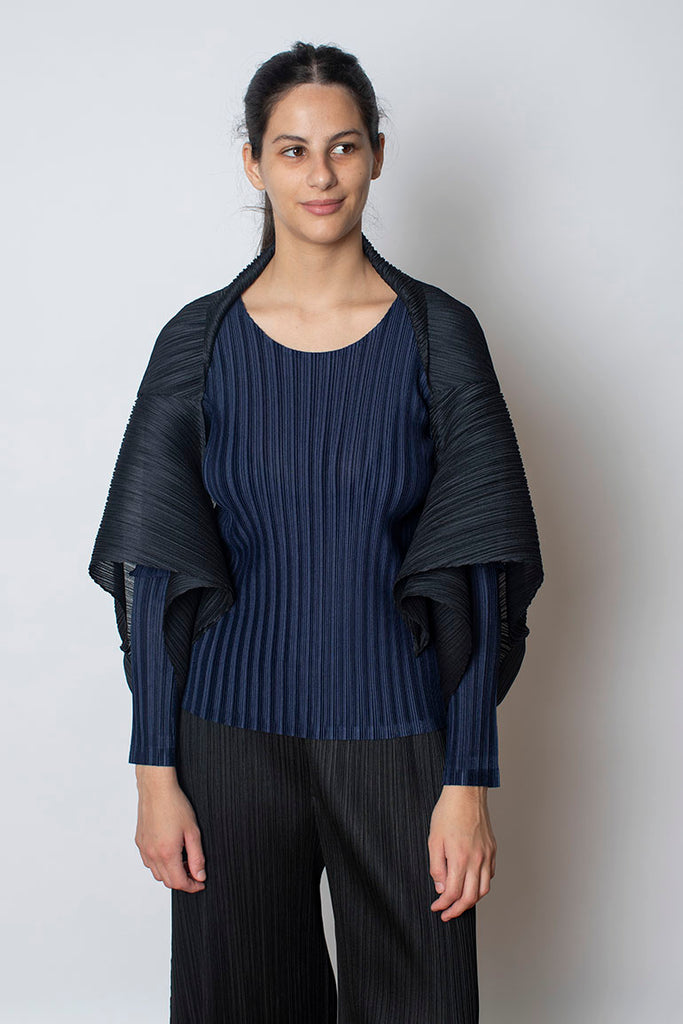 Zigzag Pleats Scarf - Black