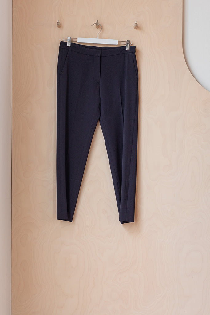 Dries Van Noten Cropped Tailored Pant - Navy