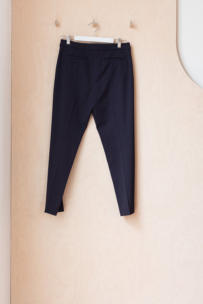 Dries Van Noten Cropped Tailored Pant - Navy