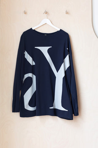 Y's by Yohji Yamamoto Y's  Logo T-Shirt - Navy