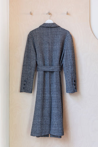 Mahsa Belted Wool Coat - Grey/Brown
