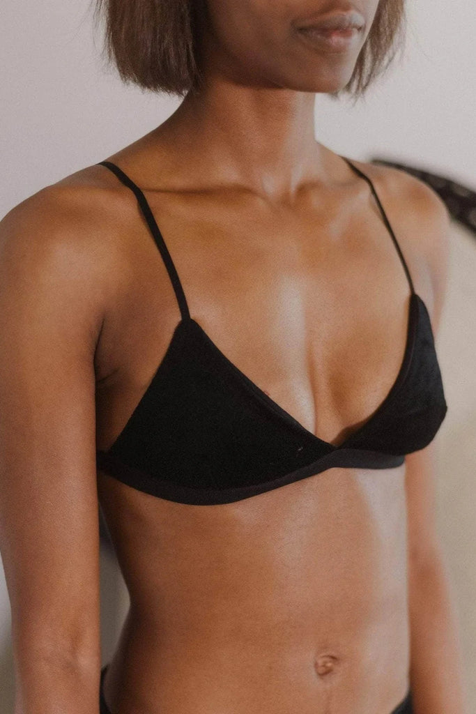 Velour Mississippi Bra - Black