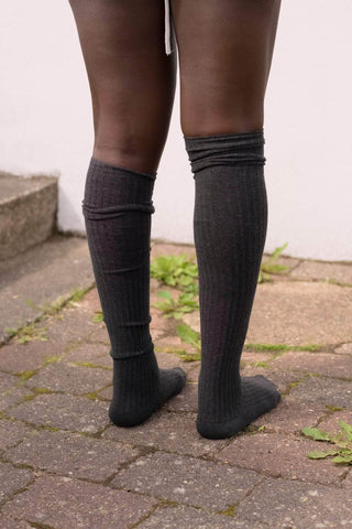 Overknee Socks - Black Melange