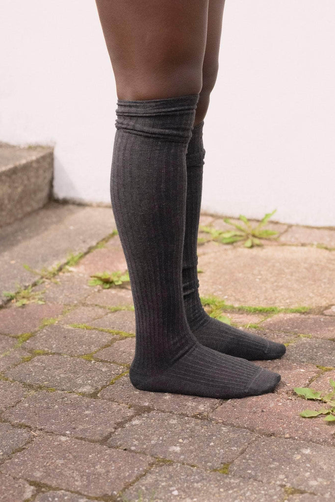 Overknee Socks - Black Melange