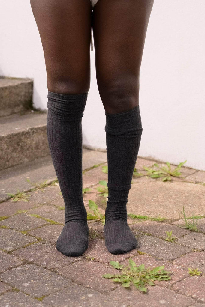 Overknee Socks - Black Melange