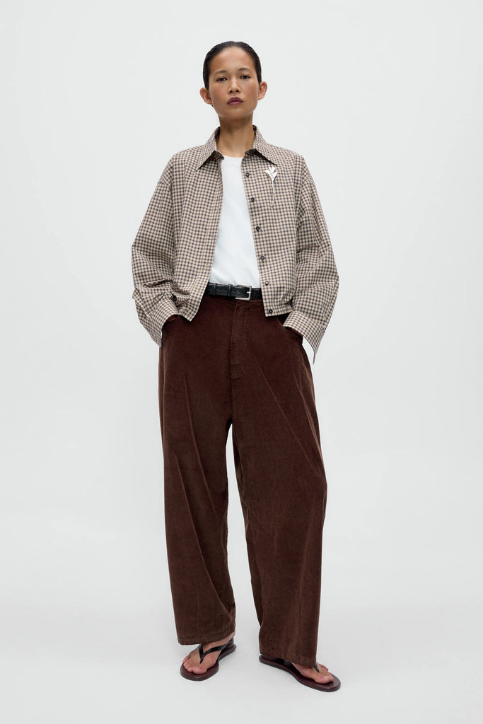 Corduroy Baggy Pants - Brown