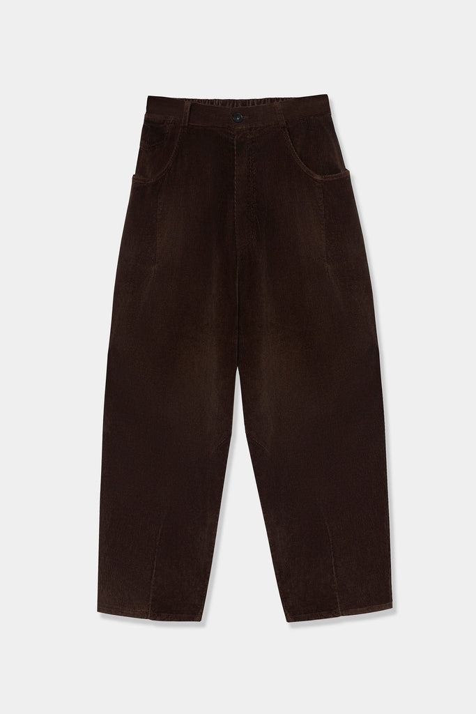 Corduroy Baggy Pants - Brown