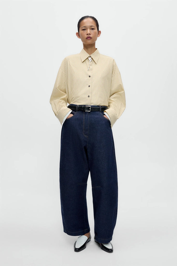 Curved Baggy Jeans - Indigo
