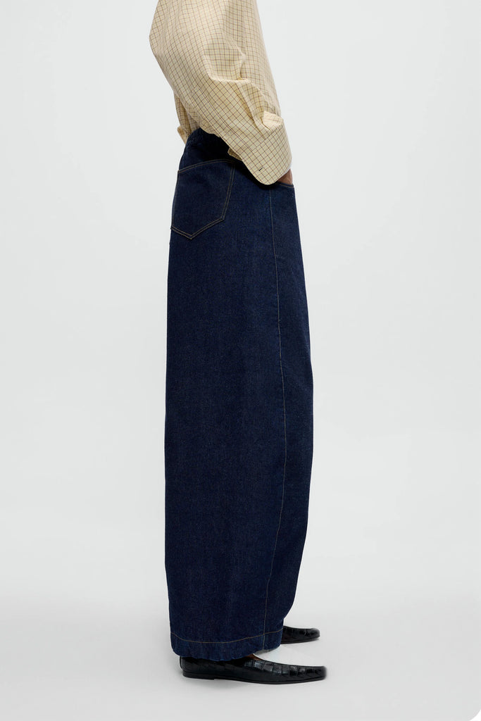 Curved Baggy Jeans - Indigo